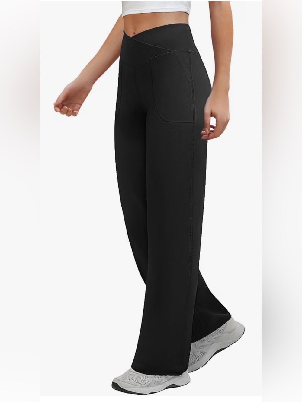 ✨NEW✨ COPYLEAF Black Wide-Leg High-Waist Lounge Stretchy Yoga Pants Size XL NWT
